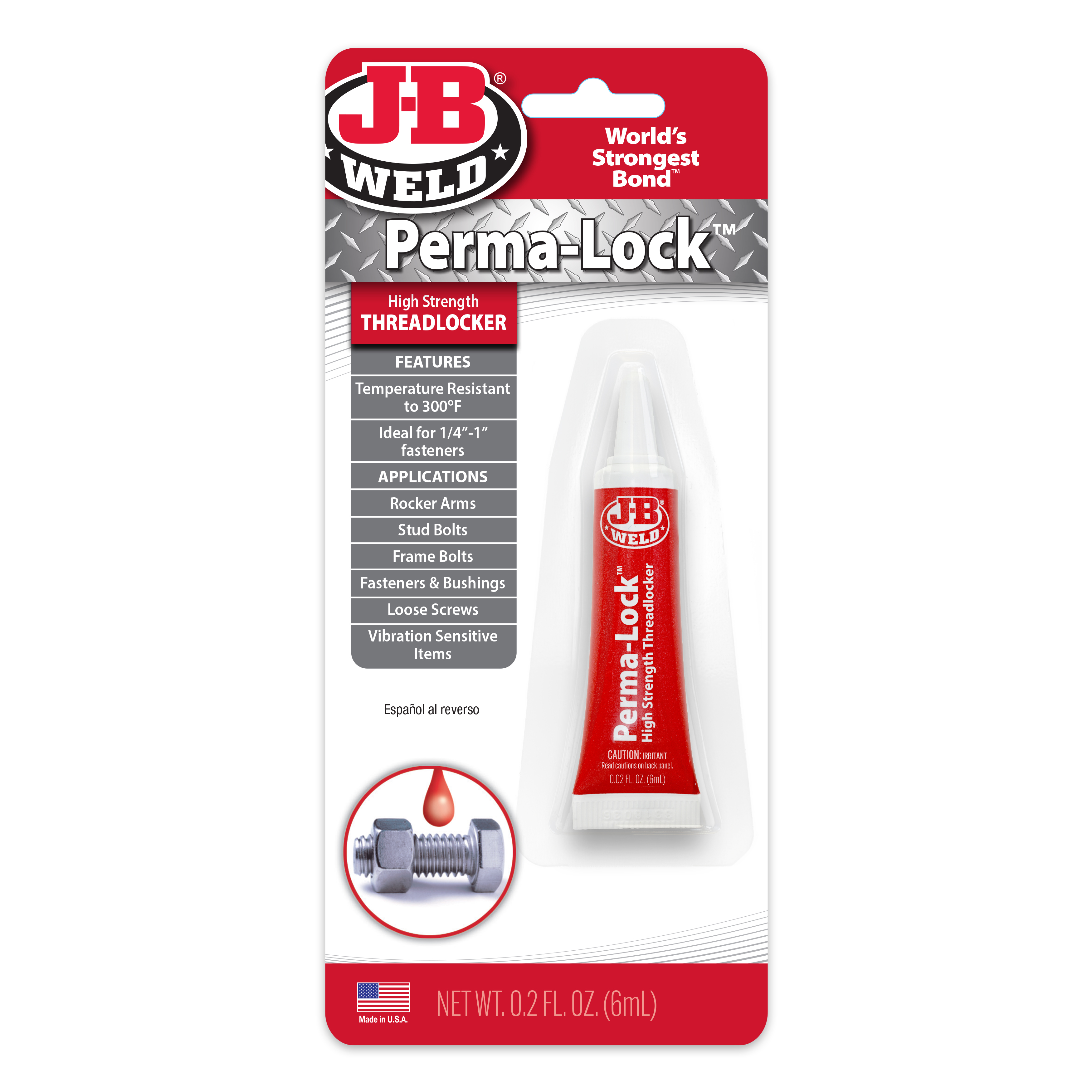 J-B Weld&reg; Perma-Lock&trade; Threadlockers - High Strength - .20 oz - Q12
